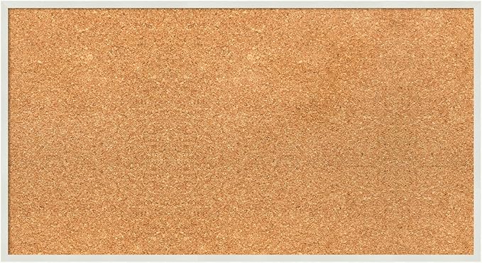 Amanti Art Natural Cork Board for Wall, 15x27 Vision Board with White Frame, Medium Corkboard Office Decor for Home Organization, Modern Corkboard Pinboard to Display Items for Home Organization in-DeskLoop Office