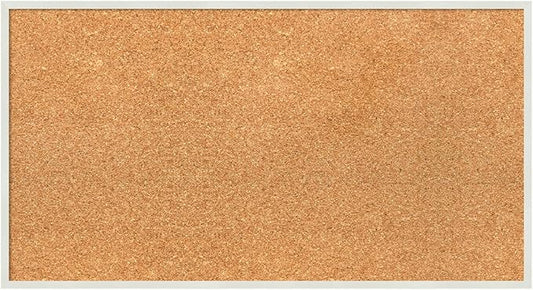 Amanti Art Natural Cork Board for Wall, 15x27 Vision Board with White Frame, Medium Corkboard Office Decor for Home Organization, Modern Corkboard Pinboard to Display Items for Home Organization in-DeskLoop Office