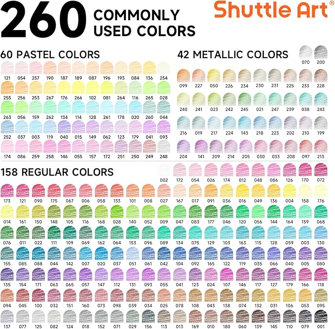 Shuttle Art 260 Coloring Pencils - Image 3