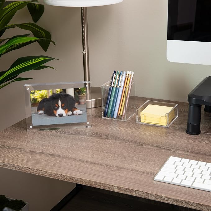 Mind Reader 3-Piece Desk Organizer Set, Pen Holder, Photo Frame and Sticky Note - Image 2