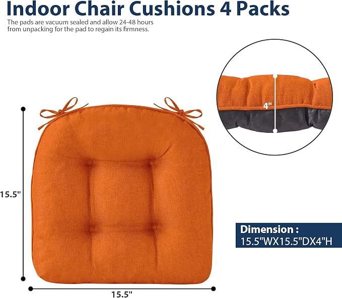 IASEAHK Chair Cushions for Dining Chairs, Seat Cushions for Kitchen Chairs - Image 2