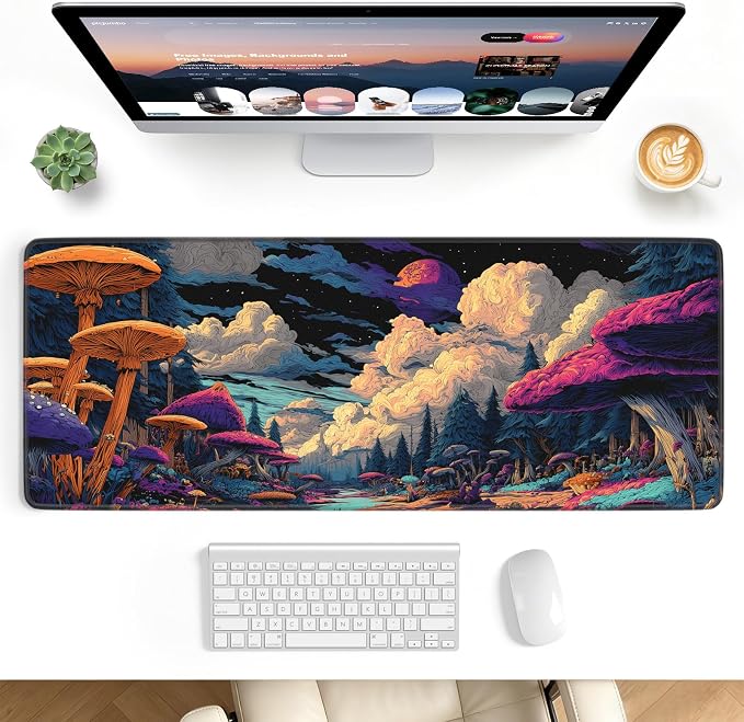 Desk Mat, Big Desk Pad, 31.5x11.8 Inches Extended Big Gaming Mouse Pad by stanploe