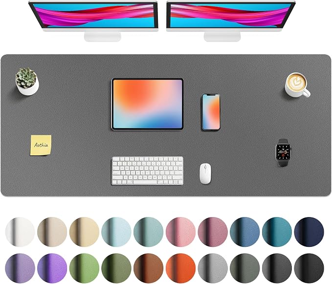 Aothia Faux Leather Desk Mat by AothiaSimpleNaturalUnique