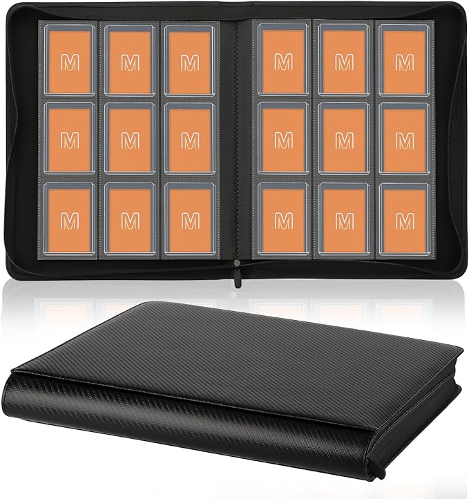 Toploader Binder, Trading Card Binder Storage Hold up 288 Cards 9-Pocket Top by MOSLA