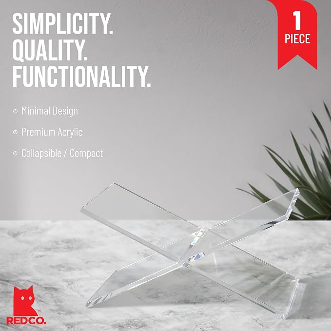 Red Co. Transparent Clear Acrylic Book Holder 2 Piece Reading Stand - Image 2