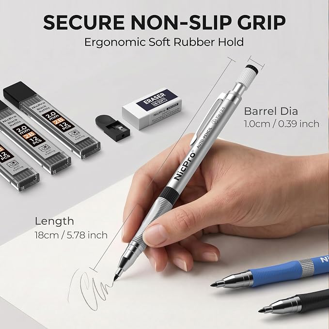 Nicpro 11 Pieces 2mm Mechanical Pencil Set - Image 3
