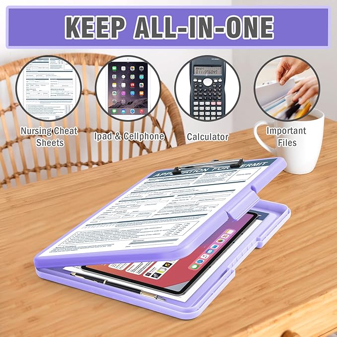 ANZNKU Clipboards with Storage, 13x9.6 Storage Clipboard Foldable - Image 6