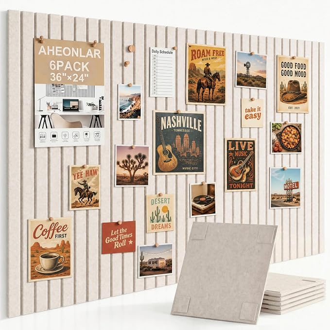 AHEONLAR Felt Bulletin Board 36" x 24", Cork Boards by garden