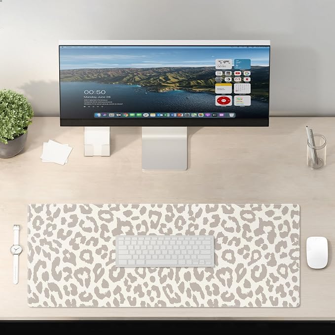 Leopard Print Mouse Pad Large Desk Mat Extended Keyboard Mouse Pad Cute XL - Image 6