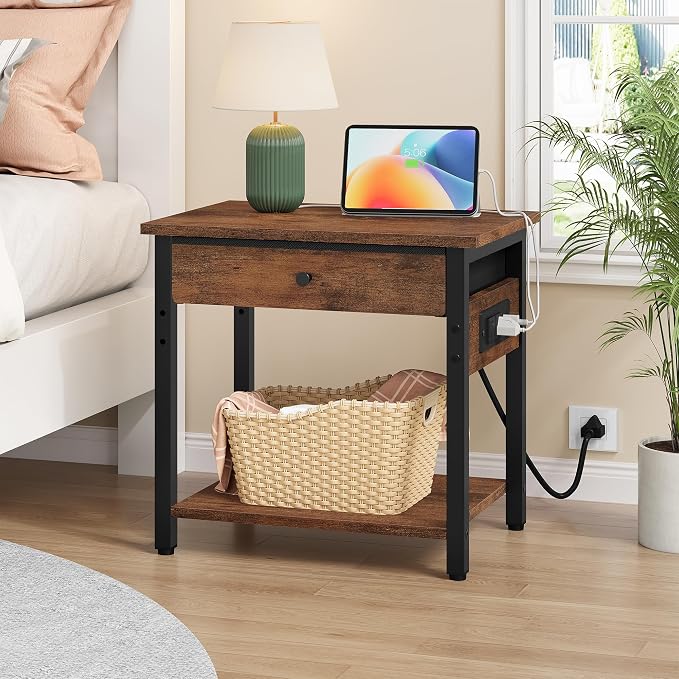 Gewudraw Printer Stand with Charging Station, 2-Tier Under Desk Printer Table - Image 8
