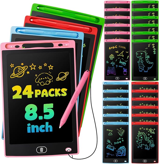 24 Pack LCD Writing Tablet for Kids, Erasable and Reusable Toddler Doodle Board by Unknown