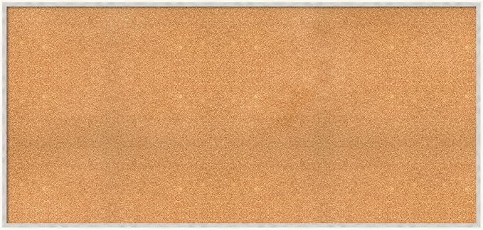 Amanti Art Natural Cork Board for Wall, 29x61 Vision Board with White Frame, Oversize Corkboard Office Decor for Home Organization, Modern Corkboard Pinboard to Display Items for Home Organization in-DeskLoop Office