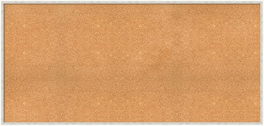 Amanti Art Natural Cork Board for Wall, 29x61 Vision Board with White Frame, Oversize Corkboard Office Decor for Home Organization, Modern Corkboard Pinboard to Display Items for Home Organization in-DeskLoop Office