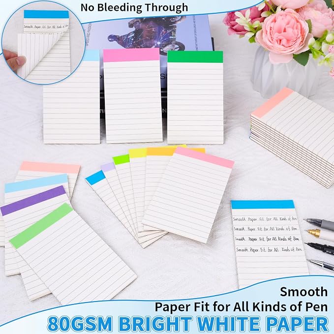 Oleitodh 48 Pack Note Pads 3x5, Rainbow Notepad Mini Memo Pad, 80GSM Lined - Image 4
