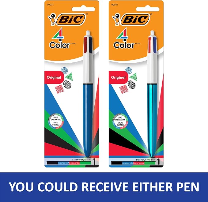 BIC 4-Color Original Retractable Ball Pens, Medium Point, 1-Count Pack - Image 4