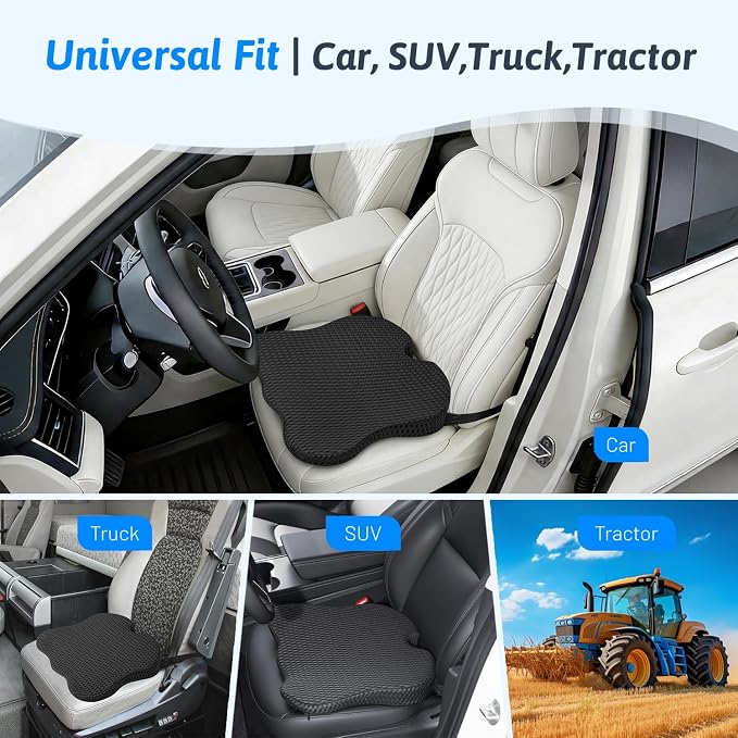 Wedge Car Seat Cushion for Better Visibility & Sciatica Pain Relief - Image 7