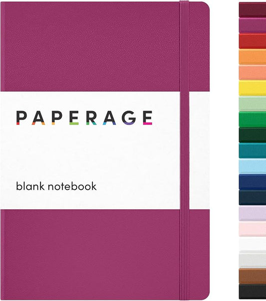 PAPERAGE Blank Journal Notebook, 160 Pages, Medium 5.6 in x 8 in by PAPERAGE