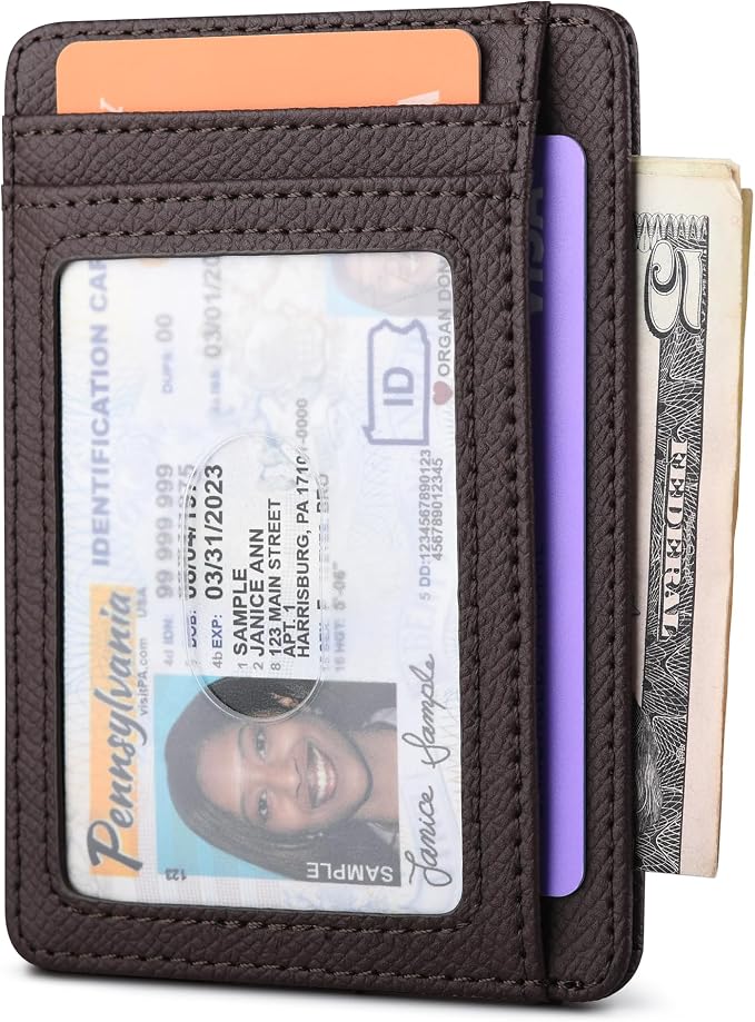 Buffway Slim Minimalist Front Pocket RFID Blocking Leather Wallets - Image 2