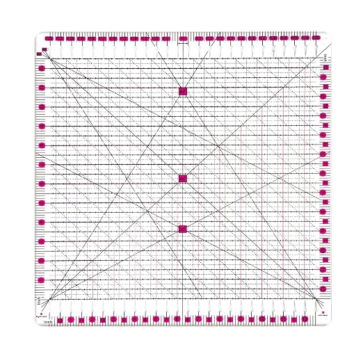 Quilting Rulers 12.5" x 12.5", Slotted Quilting Ruler by Unknown