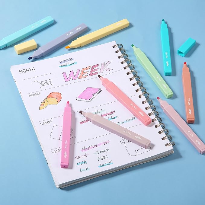Mr. Pen- Aesthetic Highlighters No Bleed, 10 Pack, Pastel Colors | Chisel Tip - Image 8