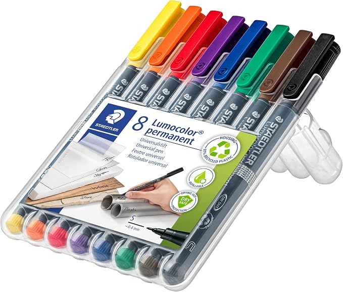 STAEDTLER Lumocolor Permanent Universal Pen: Set of 8 Permanent Markers - Image 2