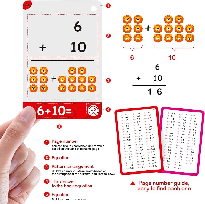 60Cards, 120 Pictures Math Flash Cards - Image 2