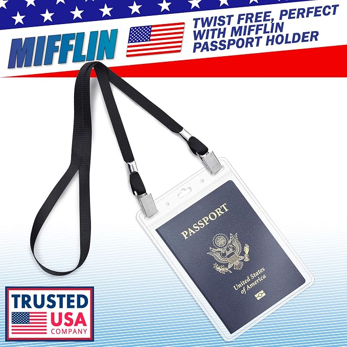 MIFFLIN-USA - Bulk Flat Lanyards w/Two Bulldog Clips - 39 Inch, 50 PK - - Image 2