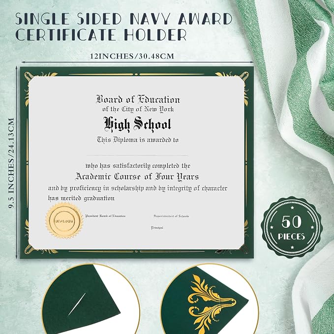Fainne 50 Pcs Single Sided Certificate Holder Diploma Covers - Image 2