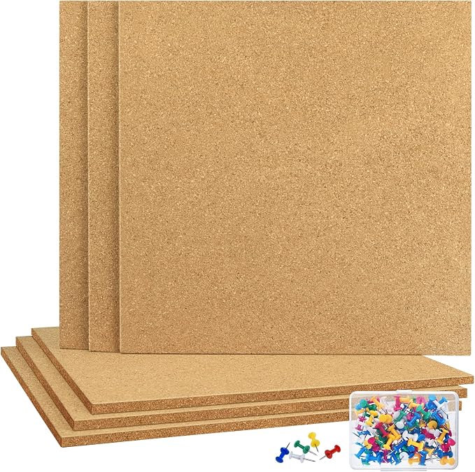 TUPARKA 6 Pack Cork Board 12"x12" by TUPARKA