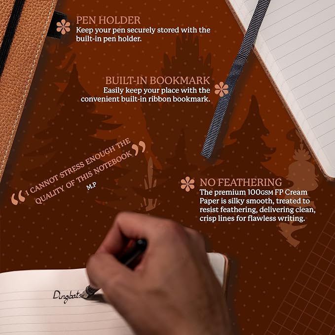 Dingbats* - Wildlife Dotted Extra Large A4 Notebook - PU Leather Hardcover - Image 3