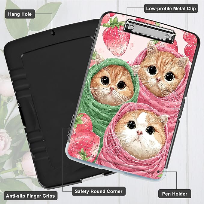 A4 Clipboard with Storage Pen Holder, Clipboards Organizer Nursing Clipboard - Image 5