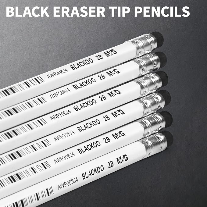 M&G BLACKOO Series 2B Wood-Cased Pencils, Bulk Black Pencils - Image 4