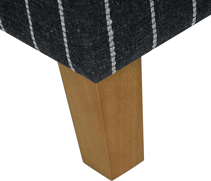 Home Decor | Dinah Collection Modern Storage Ottoman | Ottoman with Storage for Living Room & Bedroom(Black with Boucle Stripe)-DeskLoop Office