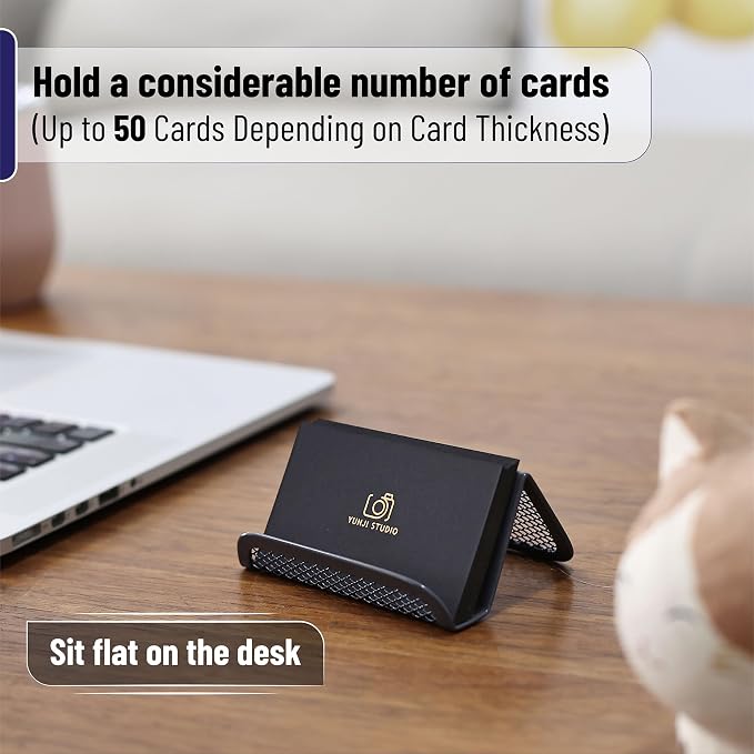 Mr. Pen- Metal Mesh Business Card Holders, 3 Pack, and Business Use, Flat and - Image 4