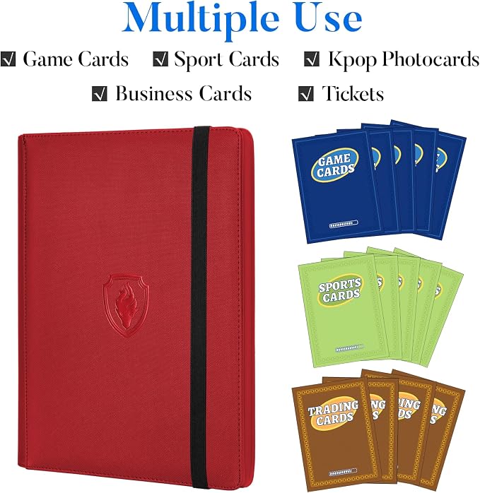 Premium 9 Pocket Card Binder for 360 Cards, Fabmaker PU Cover Trading Card - Image 3
