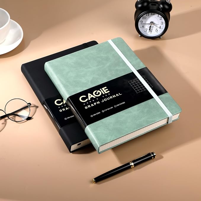 CAGIE Graph Notebook 320 Pages 100 GSM Paper Graphing Grid Journal B5 Hardcover - Image 2
