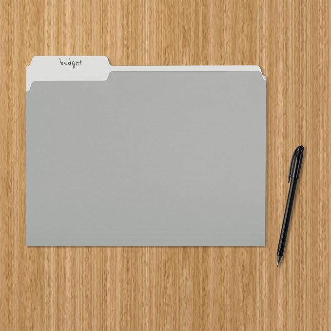Amazon Basics File Folders for Organization, Letter Size, 1/3 Cut Tab - Image 5