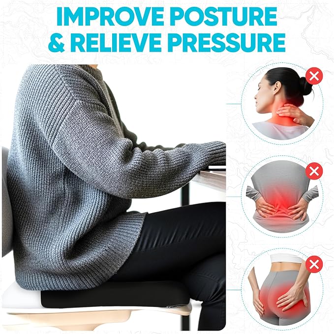 FORTEM Seat Cushion, Office Chair Cushion, Memory Foam Car Seat Cushions - Image 6