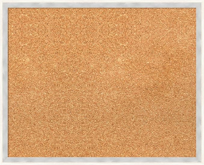 Amanti Art Natural Cork Board for Wall, 17x21 Vision Board with White Frame, Small Corkboard Office Decor for Home Organization, Modern Corkboard Pinboard to Display Items for Home Organization in-DeskLoop Office