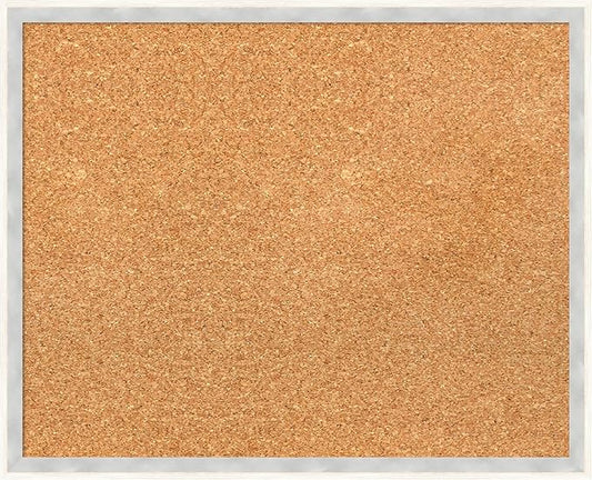 Amanti Art Natural Cork Board for Wall, 17x21 Vision Board with White Frame, Small Corkboard Office Decor for Home Organization, Modern Corkboard Pinboard to Display Items for Home Organization in-DeskLoop Office