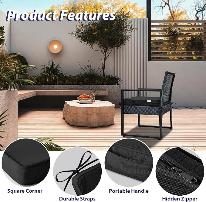 IPYNBAP Outdoor Chair Cushions Set of 4 -Waterproof Outdoor Seat Cushions - Image 5