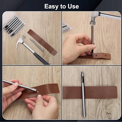 8 Size Oval Hole Punch for Leather 2mm-5mm, Boyistar Leather Craft Punch Tools - Image 4