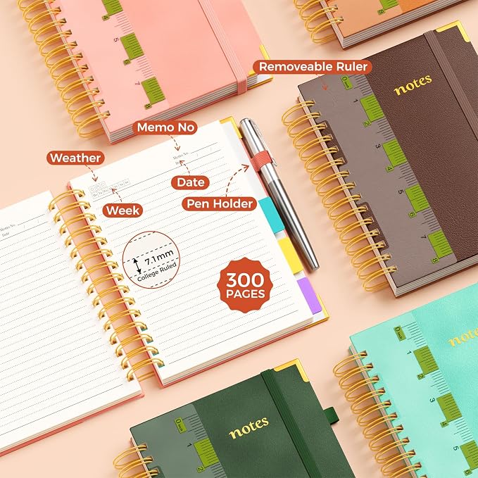 XYark A5 Hardcover Spiral Notebook, 6.3"x8.5" College Ruled Notebooks - Image 6