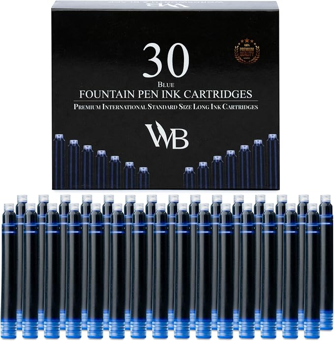 Wordsworth & Black Fountain Pen Ink Cartridge Refills, 30 Pack, International by WordsworthBlack