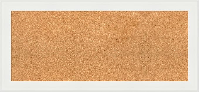 Amanti Art Natural Cork Board for Wall, 17x37 Vision Board with White Frame, Medium Corkboard Office Decor for Home Organization, Casual Corkboard Pinboard to Display Items for Home Organization in-DeskLoop Office