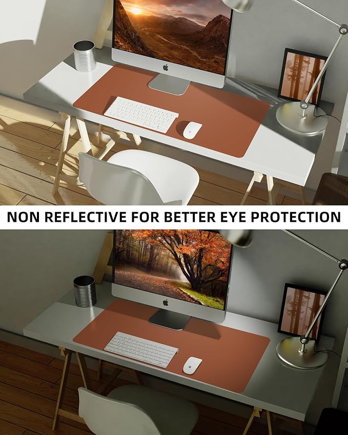 Leather Desk Pad Blotter, Mouse Pad, Office Desk Mat, Non-Slip PU Leather Desk - Image 6
