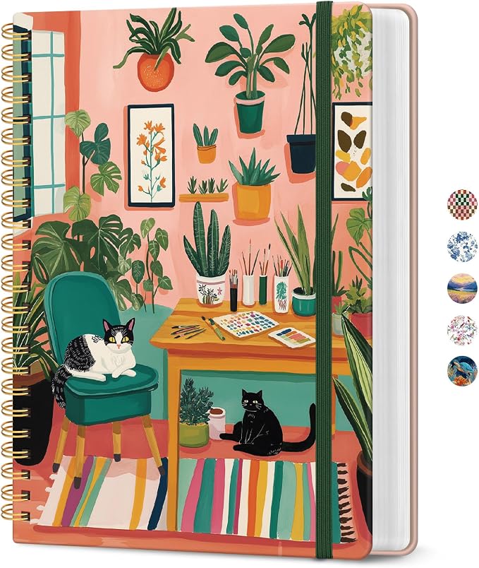 Lined Spiral Notebook Journal for Work, 300 Pages Thick B5 College Ruled by Taja