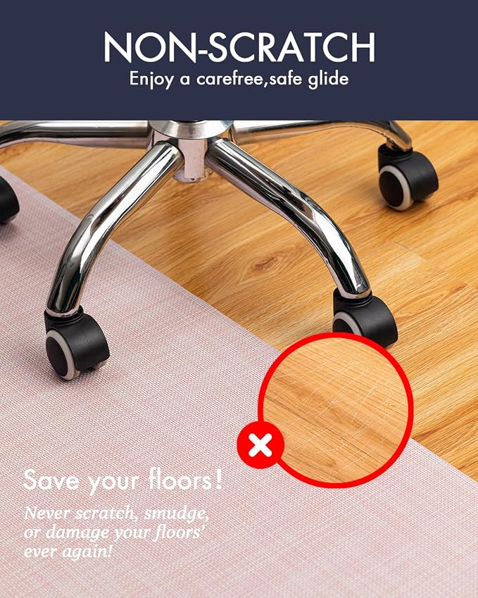 BARoyal Office Chair Mat for Hardwood Floor Under Desk Computer Rolling Chair - Image 2