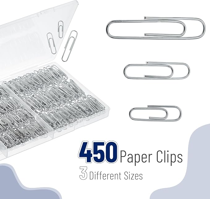 Mr. Pen- Silver Paper Clips, Large and Small - Image 2