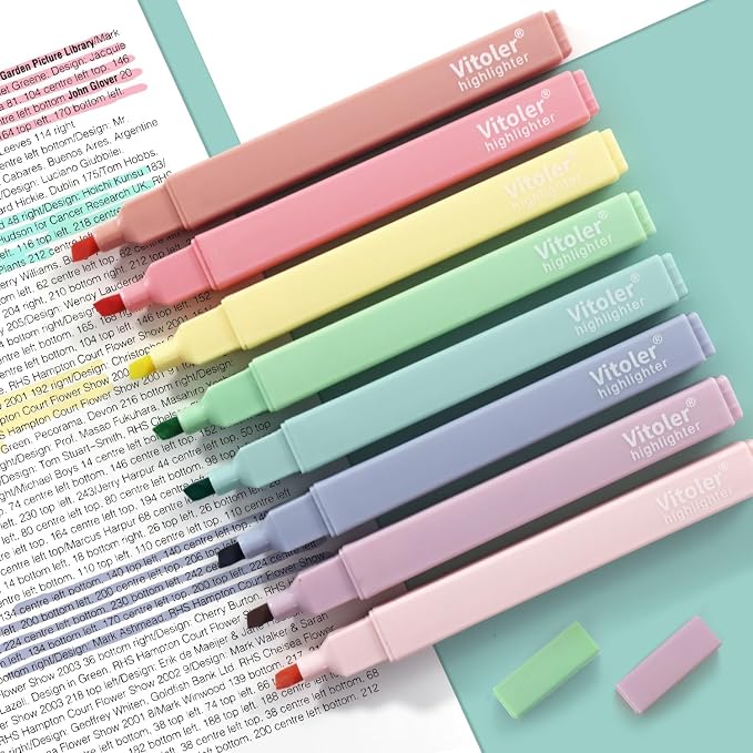 Highlighters, 8 Colors Chisel Tip Highlighters, No Bleed Bible Highlighters - Image 6